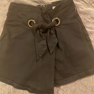 Black skort with tie front